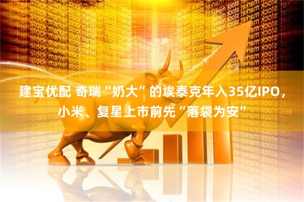 建宝优配 奇瑞“奶大”的埃泰克年入35亿IPO，小米、复星上市前先“落袋为安”